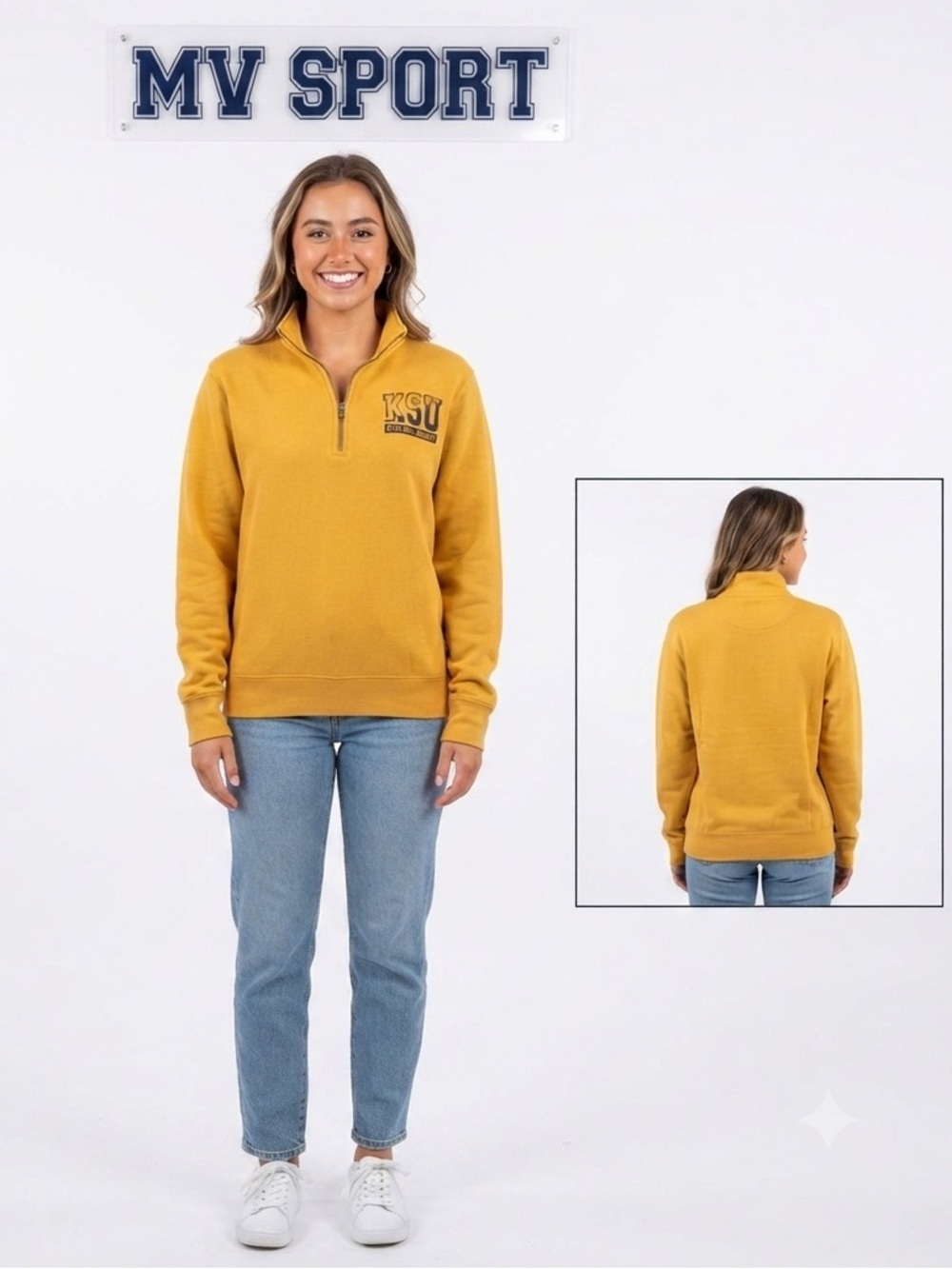 MV Sport Kent State 1/4 Zip Pull Over Small
